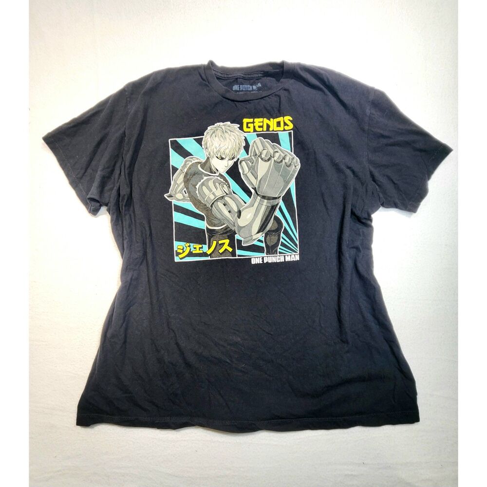 One Punch Man Genos Anime Graphic T Shirt XL Black Manga Otaku Streetwear
